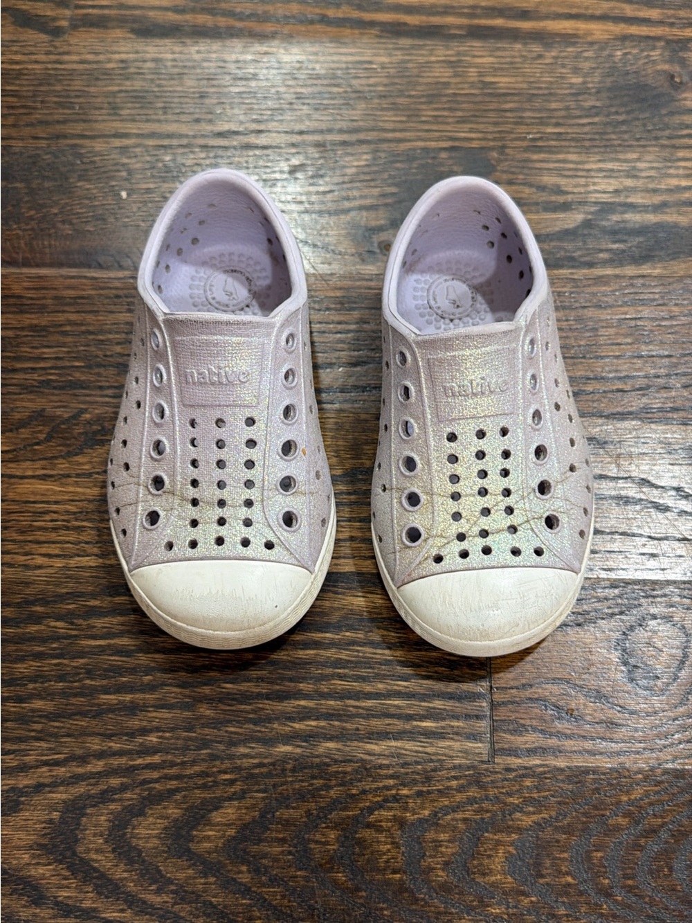 Native Kids Jefferson Slip-On Shoes in Iridescent Purple C6